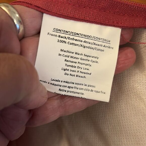 Sophisticated Red and Cream Damask Accent Pillow - Picture 9 of 10